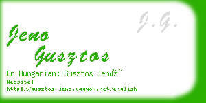 jeno gusztos business card